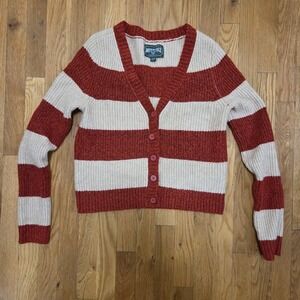American Eagle Unisex Preppy Harry Potter VNeck Cardigan Sweater Red And Beige M
